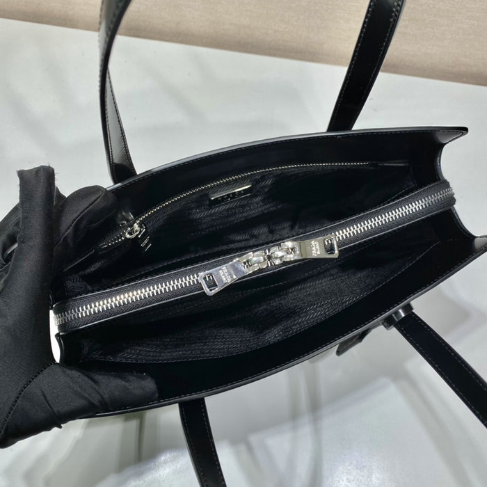 Prada Re-Edition 1995 brushed-leather medium handbag Black 1BA350