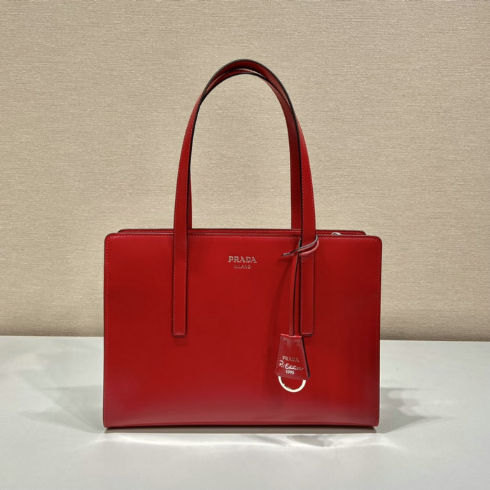 Prada Re-Edition 1995 brushed-leather medium handbag Red 1BA350