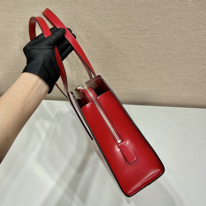 Prada Re-Edition 1995 brushed-leather medium handbag Red 1BA350