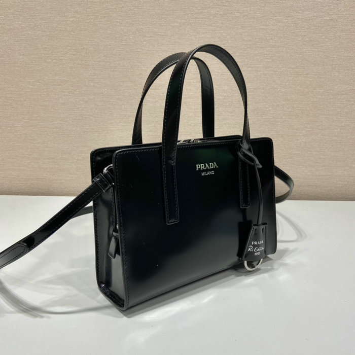 Prada Re-Edition 1995 brushed-leather mini handbag Black 1BA357