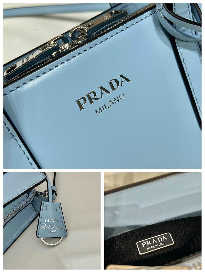 Prada Re-Edition 1995 brushed-leather mini handbag Blue 1BA357