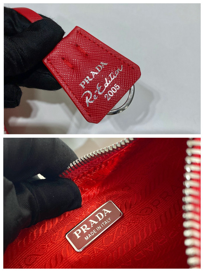 Prada Re-Edition 2005 embroidered drill mini bag Red 1BH204