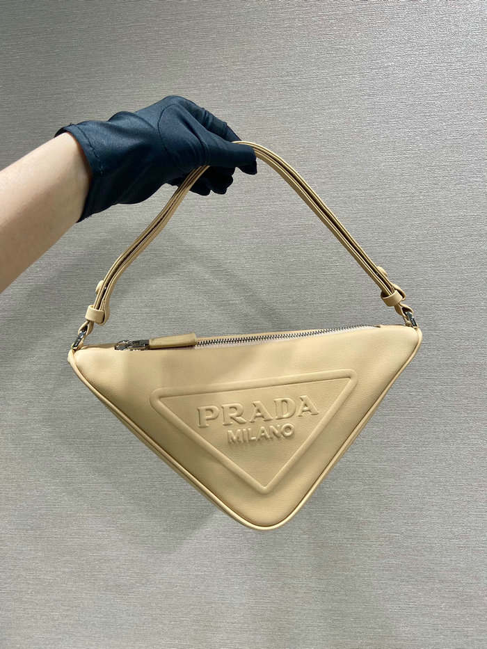 Prada Triangle leather pouch Beige 1NQ043