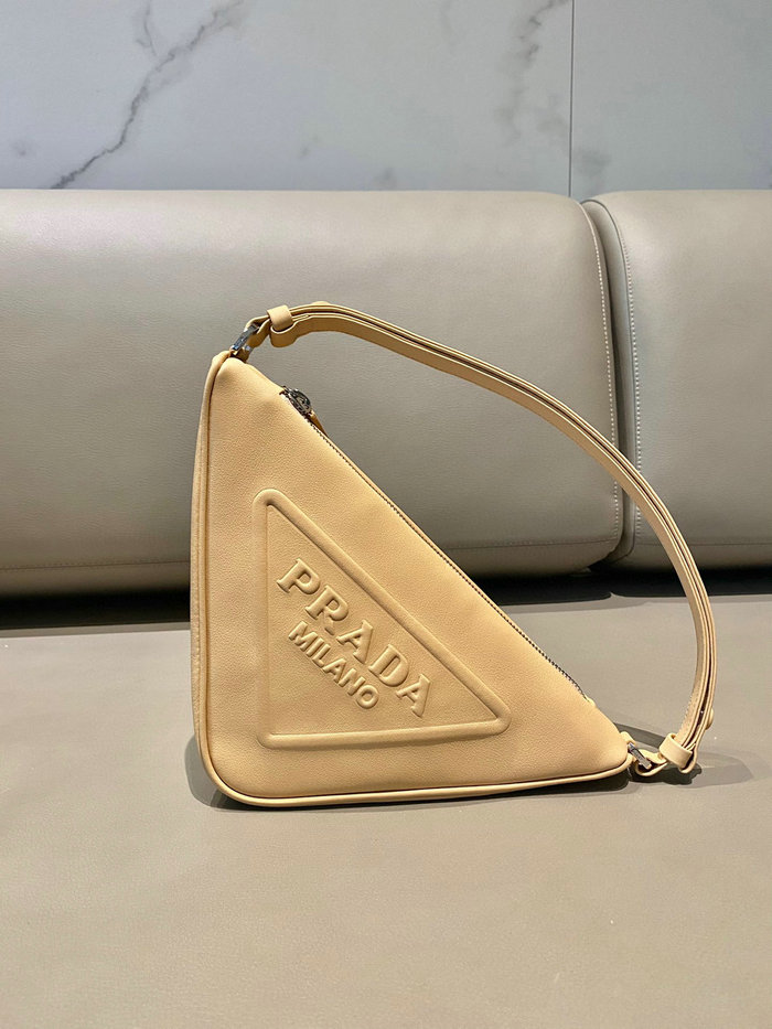 Prada Triangle leather pouch Beige 1NQ043