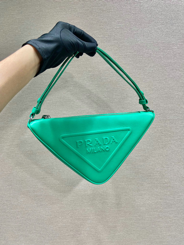 Prada Triangle leather pouch Green 1NQ043