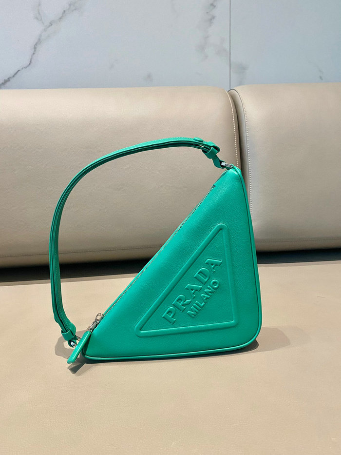 Prada Triangle leather pouch Green 1NQ043