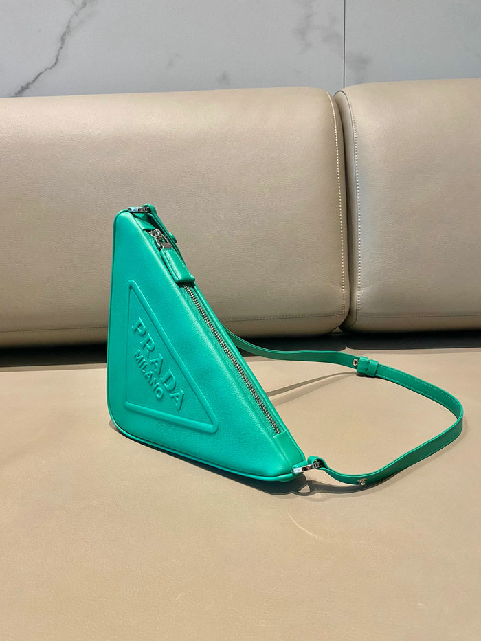 Prada Triangle leather pouch Green 1NQ043