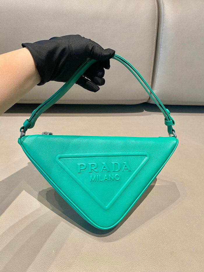 Prada Triangle leather pouch Green 1NQ043