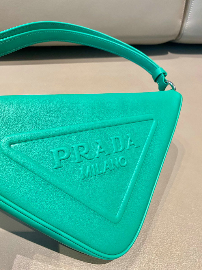 Prada Triangle leather pouch Green 1NQ043