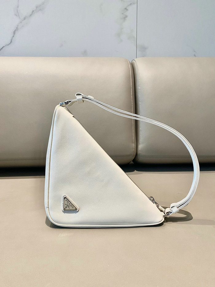 Prada Triangle leather pouch White 1NQ043