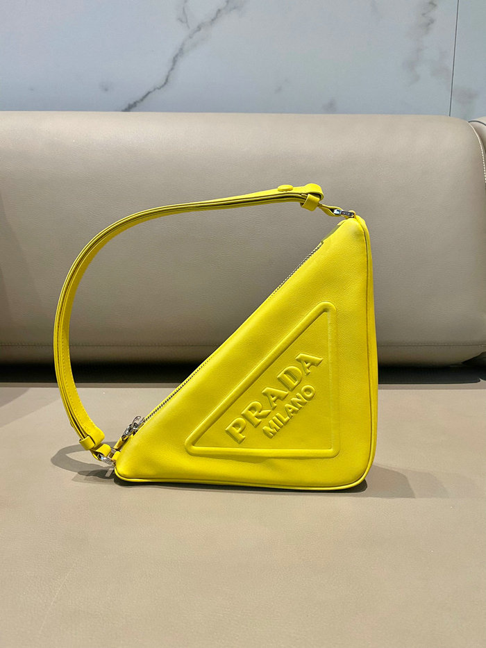 Prada Triangle leather pouch Yellow 1NQ043