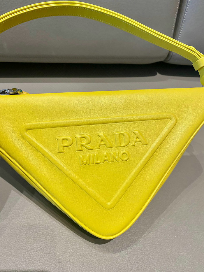 Prada Triangle leather pouch Yellow 1NQ043