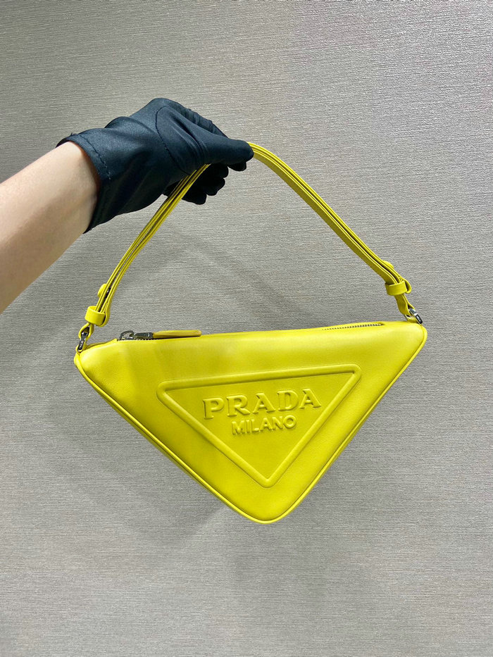 Prada Triangle leather pouch Yellow 1NQ043