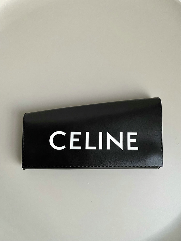 Celine Asymetric Clutch Black 35050