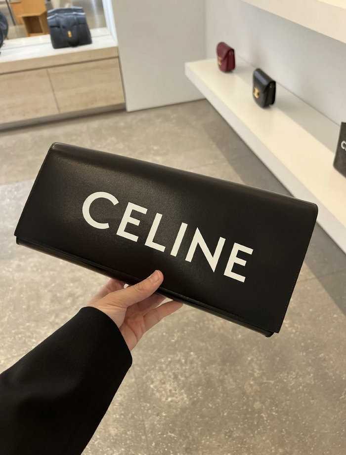 Celine Asymetric Clutch Black 35050