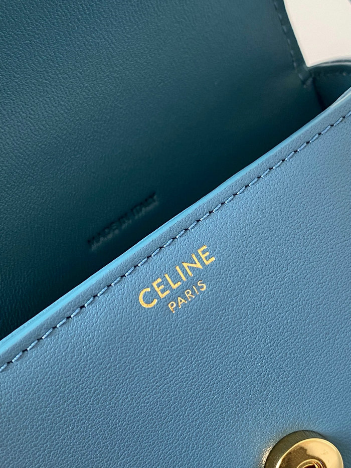 Celine Mini Besace Cuir Triomphe Blue C35105