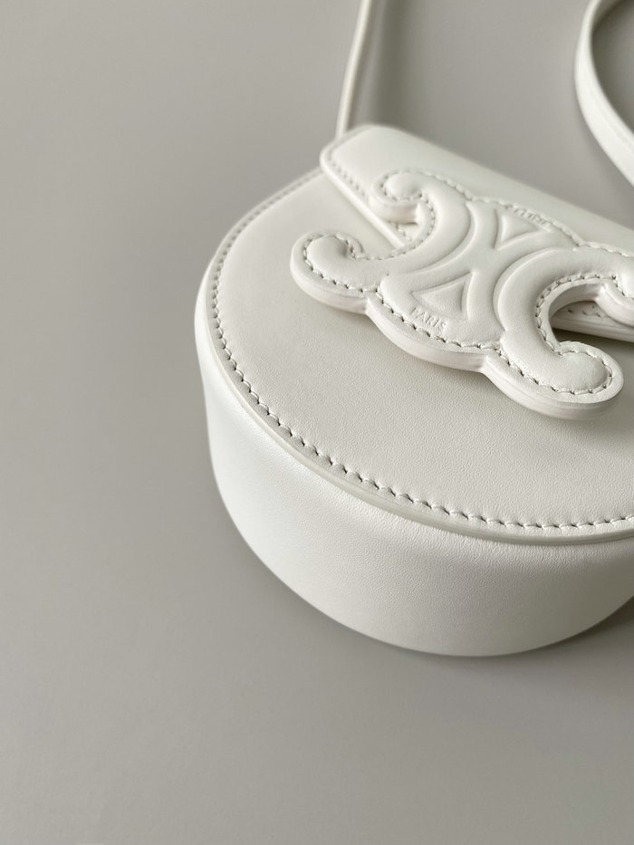 Celine Mini Besace Cuir Triomphe White C35105