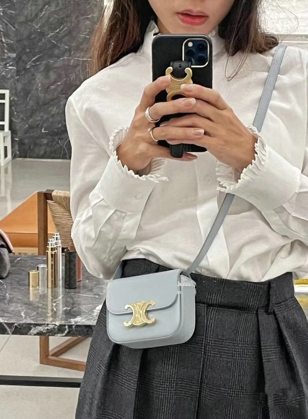 Celine Mini Triomphe Blue C35021