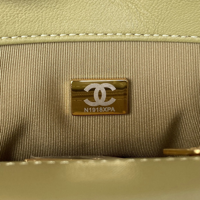 Chanel 19 Lambskin Flap Handbag Lemon AS1160