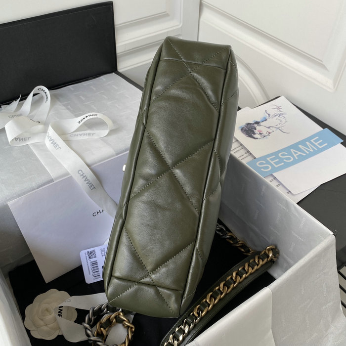 Chanel 19 Lambskin Large Flap Bag Khaki AS1161