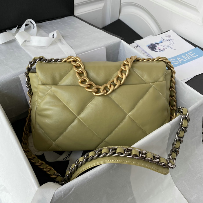 Chanel 19 Lambskin Large Flap Bag Lemon AS1161