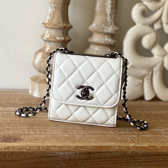 Chanel Lambskin Mini Bag White AP88631