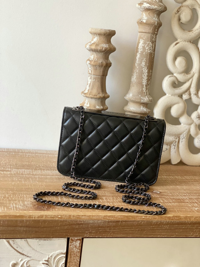 Chanel Lambskin Woc Chain Wallet Black AS88632
