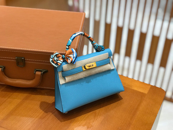 Hermes Mini Kelly II Bag Bleu Du Nord H82401