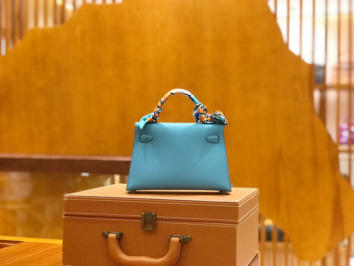 Hermes Mini Kelly II Bag Bleu Du Nord H82401