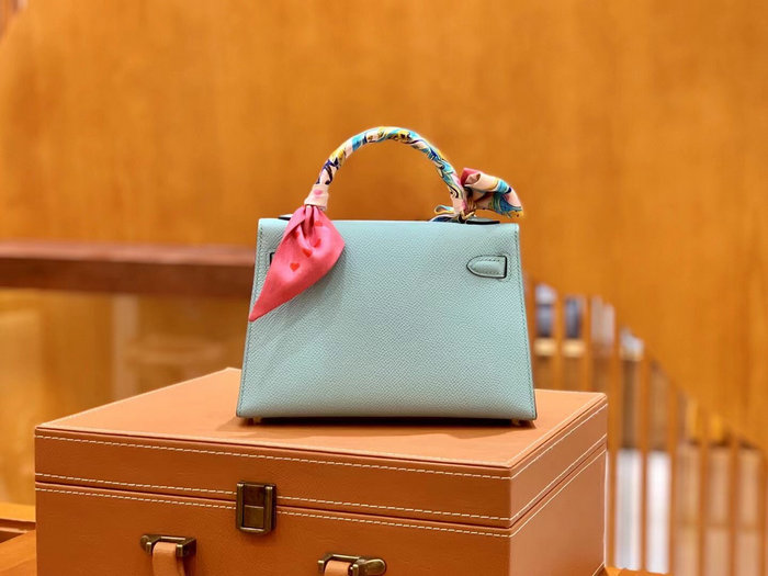 Hermes Mini Kelly II Bag Blue Atoll H82401