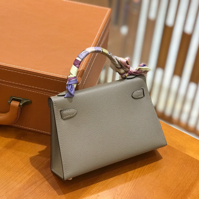 Hermes Mini Kelly II Bag Gris Asphalt H82401