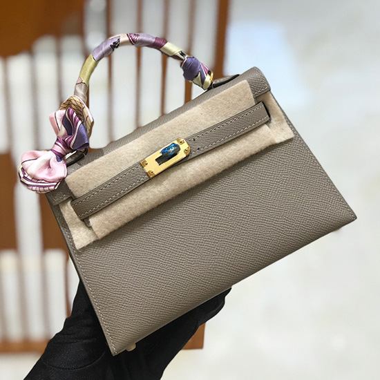 Hermes Mini Kelly II Bag Gris Asphalt H82401