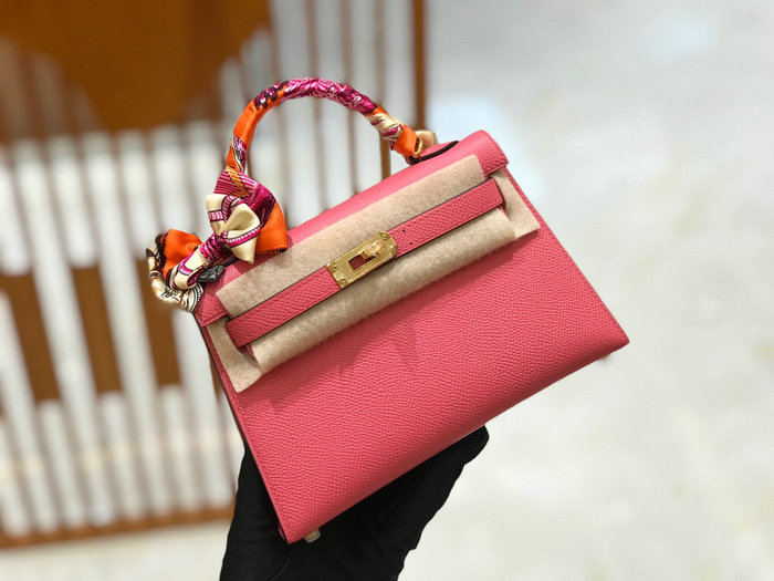 Hermes Mini Kelly II Bag Rose eLipstick H82401