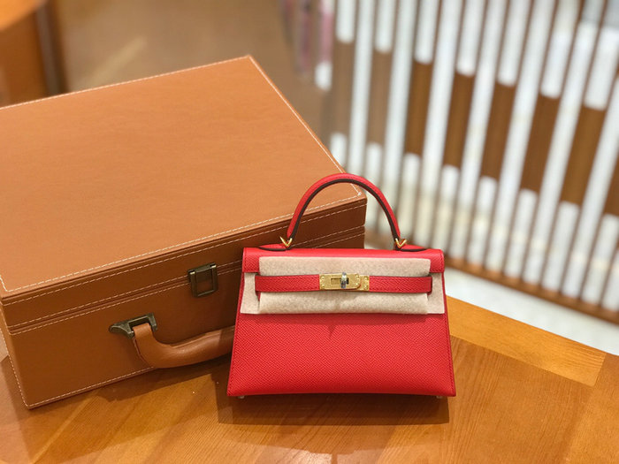 Hermes Mini Kelly II Bag Rouge Garance H82401