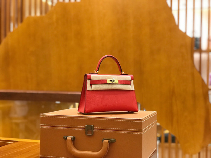 Hermes Mini Kelly II Bag Rouge Garance H82401