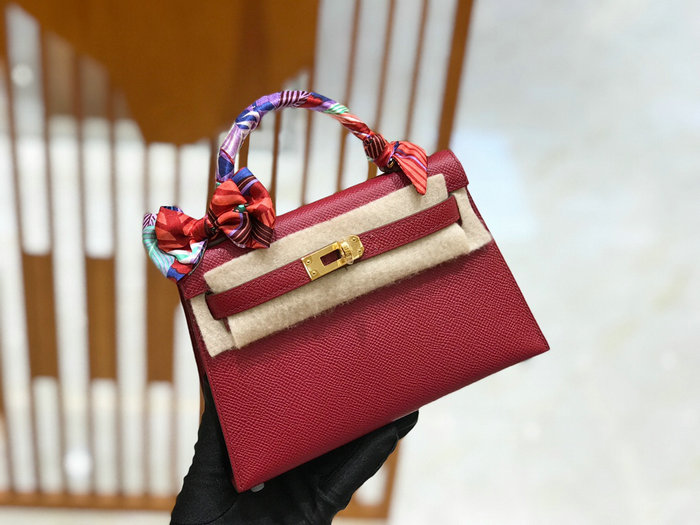 Hermes Mini Kelly II Bag Rouge Grenat H82401