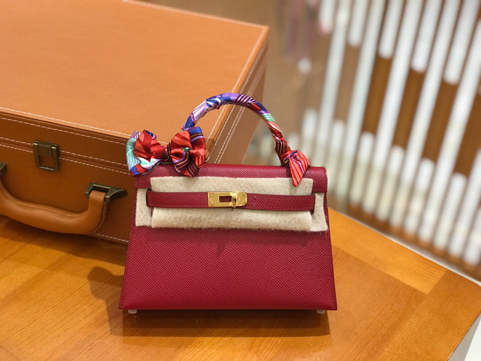 Hermes Mini Kelly II Bag Rouge Grenat H82401