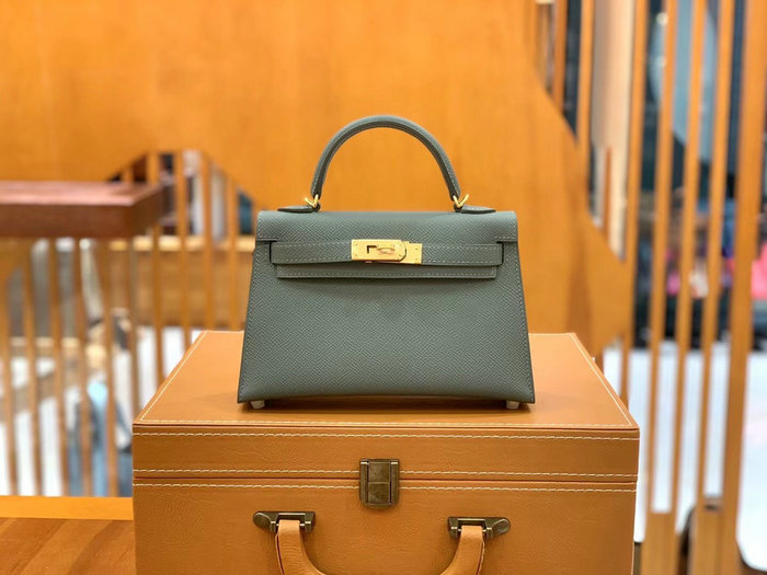 Hermes Mini Kelly II Bag Vert Amande H82401