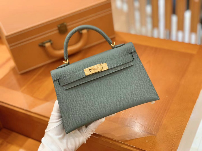 Hermes Mini Kelly II Bag Vert Amande H82401