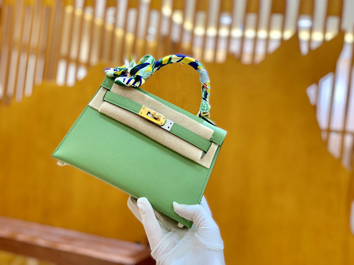 Hermes Mini Kelly II Bag Vert Criquet H82401