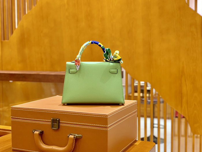 Hermes Mini Kelly II Bag Vert Criquet H82401