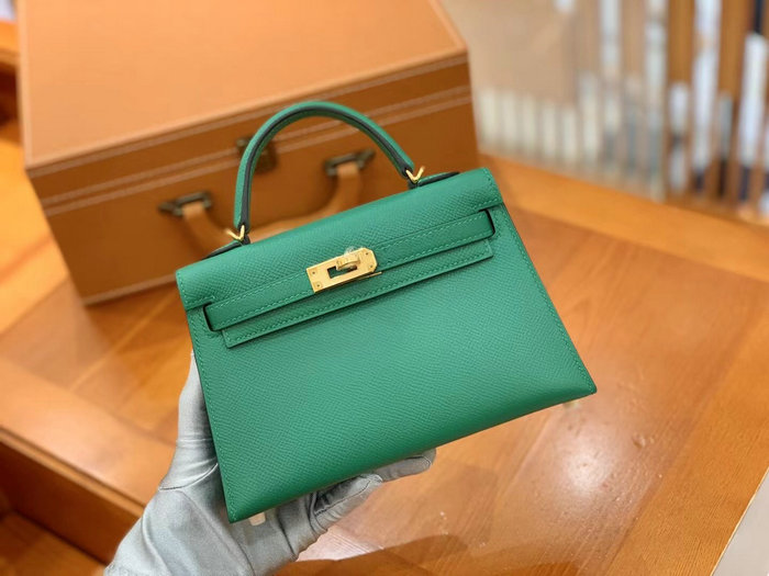 Hermes Mini Kelly II Bag Vert Vertigo H82401