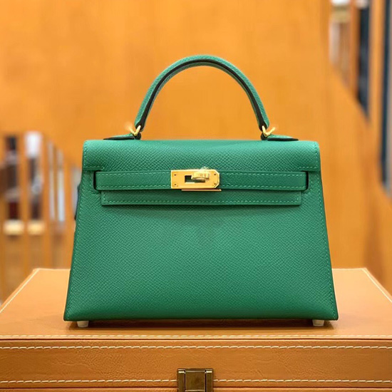 Hermes Mini Kelly II Bag Vert Vertigo H82401