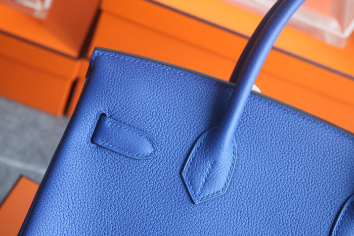 Hermes Togo Leather Birkin Bag Blue Electric HB303508