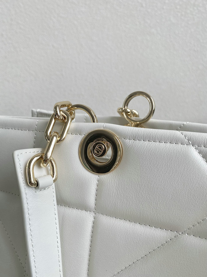 Medium Dior Essential Tote Bag White M8721