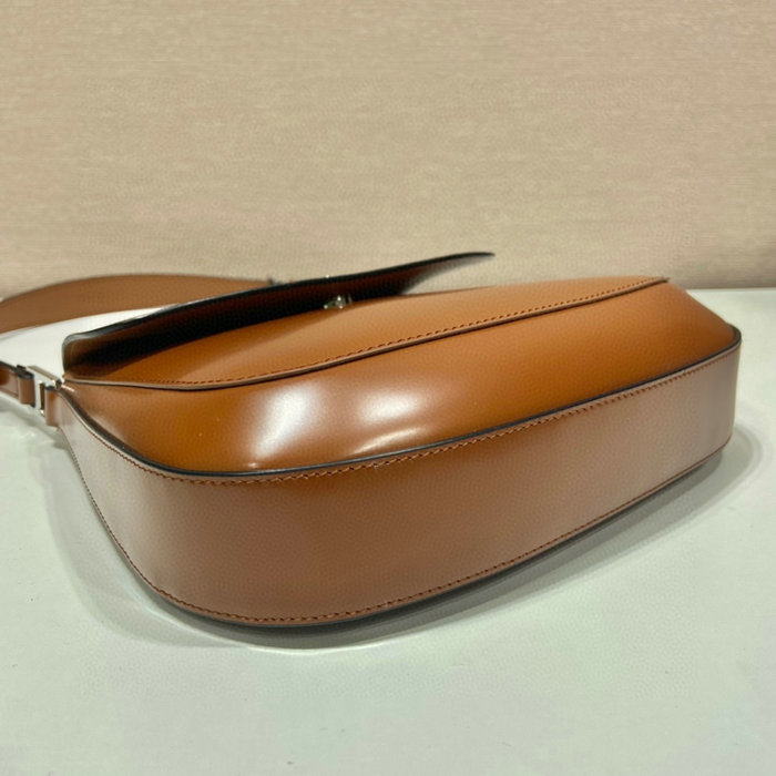 Prada Cleo brushed leather shoulder bag Brown 1BD303