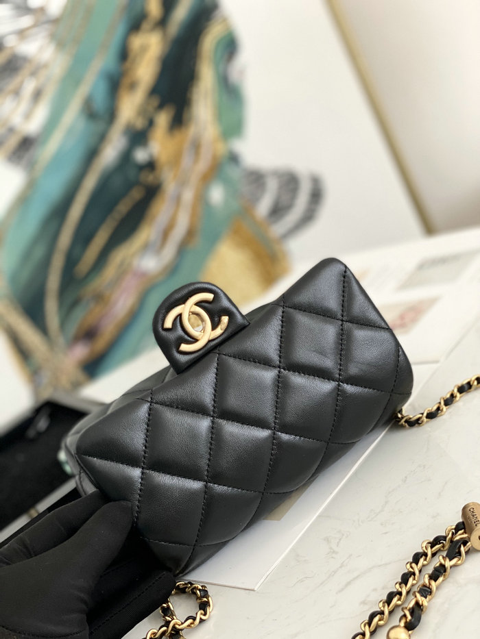 Small Chanel Lambskin Bag Black AS2855