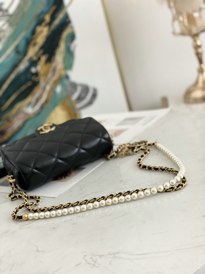 Small Chanel Lambskin Bag Black AS2855