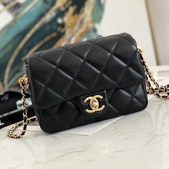 Small Chanel Lambskin Bag Black AS2855