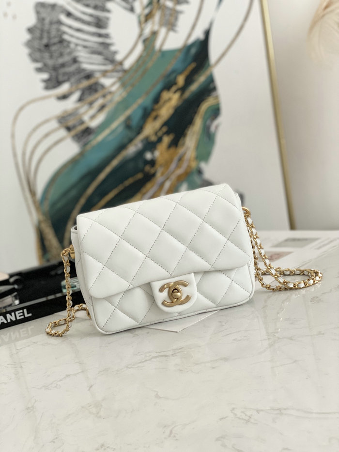 Small Chanel Lambskin Bag White AS2855